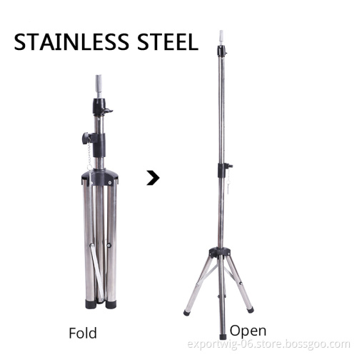 Metal Mannequin Head Stand Tripod Adjustable For Hairdressing Training Canvas Head Stand Cosmetology Training